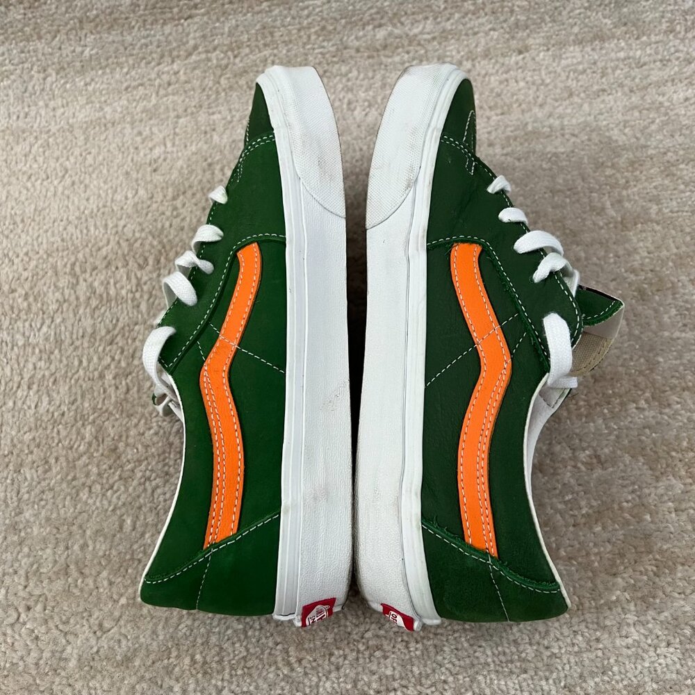 Vans Authentic Sk8-Low Green Leather Sneakers Shoes 9.5 - Picture 6 of 13